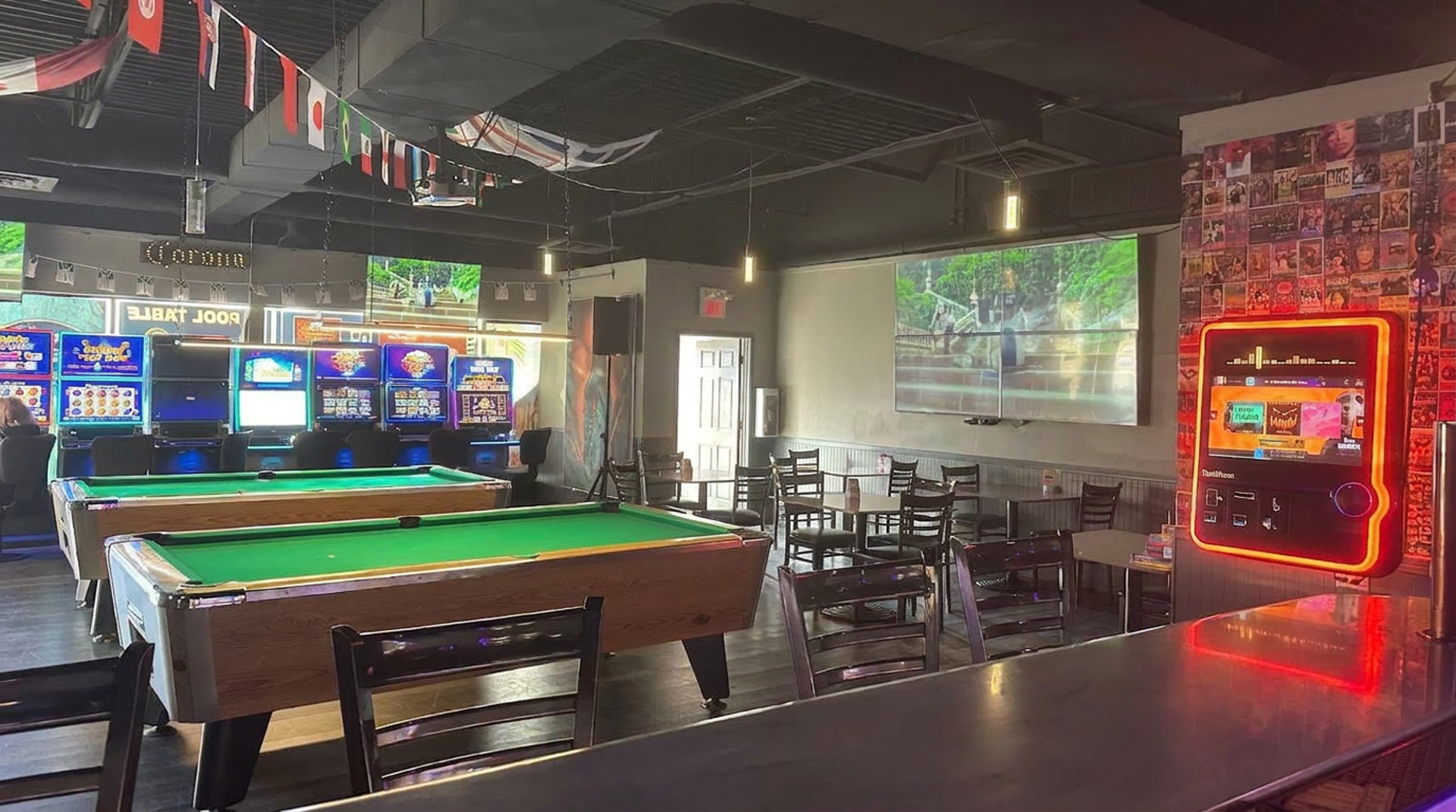 Pool tables and eight VLTs